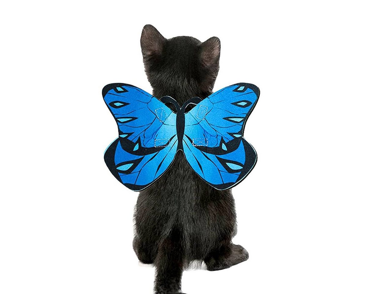 Ledander Dekofigur Schmetterlingskostümflügel für Hunde und Katzen, Halloween-Kostüm für Hunde und Katzen, Party-Dekoration (Blau) von Ledander