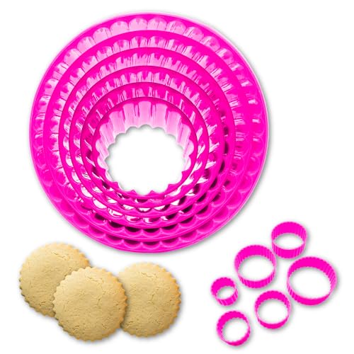 6 Stück Ausstechformen für Kekse Ausstechformen Offene Ausstechformen für Kekse Kuchenformen für Fondant Sandwich Kuchen Dekoration Kinder Ton (Fuchsia) von Leddy Living