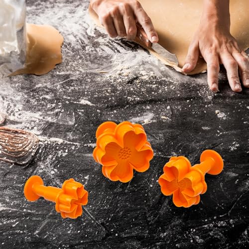 Ausstechformen in Form von Blumen und Blättern, 3D-Ausstechformen aus Kunststoff für Kuchen, Fondant, Kuchendekoration, ideal für Kinder und Partys, 3 Größen (MOD 5) von Leddy Living