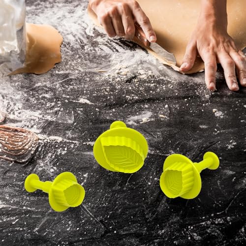 Ausstechformen in Form von Blumen und Blättern, 3D-Ausstechformen aus Kunststoff für Kuchen, Fondant, Kuchendekoration, ideal für Kinder und Partys, 3 Größen (MOD 6) von Leddy Living