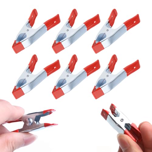 Federzangen aus beschichtetem Stahl – Set mit 6 Stück (2 Zoll) mit Enden aus kratzfestem Gummi – perfekt für Heimwerker, Planen und Präzisionsarbeiten (6 x 5 cm) von Leddy Living