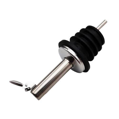 Metal Pour mit automatischem Verschluss für Barflaschen - Universeller Ausgießer mit Anti-Tropf-System für Öl, Spirituosen und Sirup - Professionelles Set wiederverwendbar aus Stahl von Leddy Living