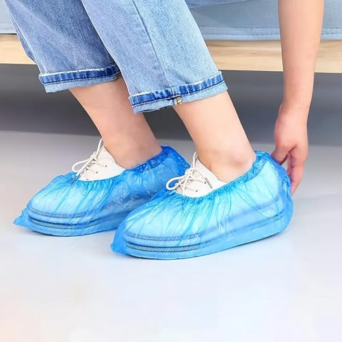 Set mit 10 Einweg-Überschuhe aus CPE – hohe Reißfestigkeit – verstärktes Gummiband – DPI für Haus, Garten und Arbeit – zuverlässiger Schutz – Farbe Blau matt Set mit 10 Einweg-Überschuhe aus CPE – hohe Reißfestigkeit – verstärktes Gummiband – DPI für Haus, Garten und Arbeit – zuverlässiger Schutz – Farbe Blau matt von Leddy Living