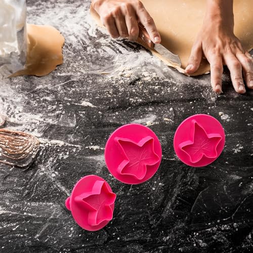 Set mit 3 Ausstechformen Blätter - Herbst, 3D-Ausstechformen aus Kunststoff für Kuchen, Zuckerpaste, Kuchendekoration, ideal für Kinder und Partys, 3 Größen (SET 3) von Leddy Living