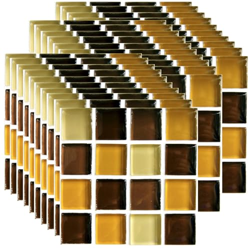 Ledeak 30 Stück 10x10cm Mosaik Wandfliese Aufkleber, Dunkelgrüner Stein Fliesenaufkleber Peel and Stick Tiles, Entfernbare Selbstklebender Fliesenfolie, Wasserfest Ölfest (Dunkelbraun und Hellbraun) Ledeak 30 Stück 10x10cm Mosaik Wandfliese Aufkleber, Dunkelgrüner Stein Fliesenaufkleber Peel and Stick Tiles, Entfernbare Selbstklebender Fliesenfolie, Wasserfest Ölfest (Dunkelbraun und Hellbraun) von Ledeak