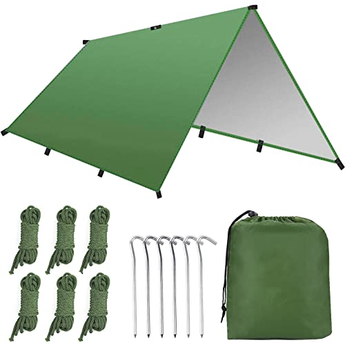 Ledeak Camping Zeltplane, 3m x 3m Zeltplane Wasserdicht Tarp für Hängematte Sonnenschutz UV Schutz Regenschutz Leichte Tragbare, Zeltplane Tarp für Ourdoor Camping Reisen Wandern von Ledeak