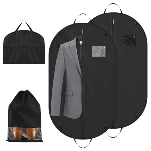 Kleidersack, 2 Stück Kleidersäcke mit Schuhbeutel, 100X60CM Kleidersack Lang, Kleiderhülle mit Reißverschluss, Anzugtasche für Reisen & Lagerung, Schützt vor Staub, Feuchtigkeit & Motten Kleidersack, 2 Stück Kleidersäcke mit Schuhbeutel, 100X60CM Kleidersack Lang, Kleiderhülle mit Reißverschluss, Anzugtasche für Reisen & Lagerung, Schützt vor Staub, Feuchtigkeit & Motten von Ledebouk