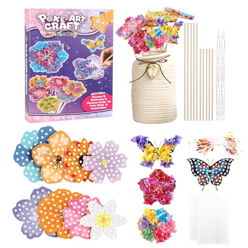 Ledebouk Bastelset Kinder ab 6-4-5 Jahre, Geschenk Mädchen 4 5 6 7 8 9 10 Jahre, Basteln Mädchen 7 8 9 10 Jahre, Blumen Basteln Mädchen für Kindergeburtstag Geburtztag Muttertag Geschenk von Ledebouk