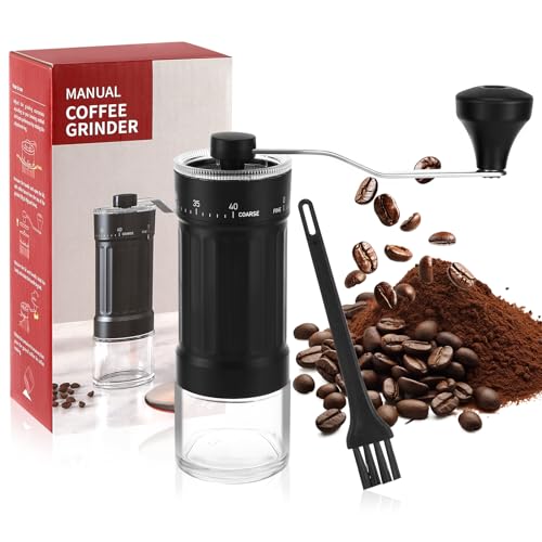 Ledebouk Handkaffeemühle, Externer Verstellbarer Manueller Kaffeemühle, 40-Stufige Einstellung mit Hochpräzisen Keramik-Kegelmahlwerk, für Aeropress Espresso, Pour Over, French Press und Moka-Kännchen Ledebouk Handkaffeemühle, Externer Verstellbarer Manueller Kaffeemühle, 40-Stufige Einstellung mit Hochpräzisen Keramik-Kegelmahlwerk, für Aeropress Espresso, Pour Over, French Press und Moka-Kännchen von Ledebouk