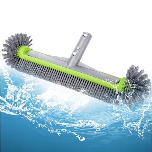 Poolbürste für Folienpool 17,5″, Pool Reinigungsbürste, Poolbürsten mit Nylonborsten EZ-Clip, Robuste runde Poolbürste für Wand, Reinigung Pool Wänden, Fliesen, Böden, Nicht mit Teleskopstange von Ledebouk
