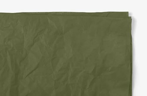 Premium Seidenpapier farbig Silk Tissue - 10 Blatt (50 x 75 cm) - Farbe auswählbar (Olive) von Ledeo Silk Tissue