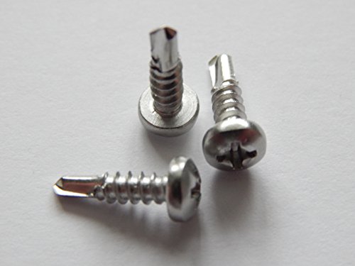 100 Stück Bohrschrauben 3,5x16 mm Edelstahl A2 mit Linsenkopf selbstschneidend DIN 7504 M-Z von Lederer