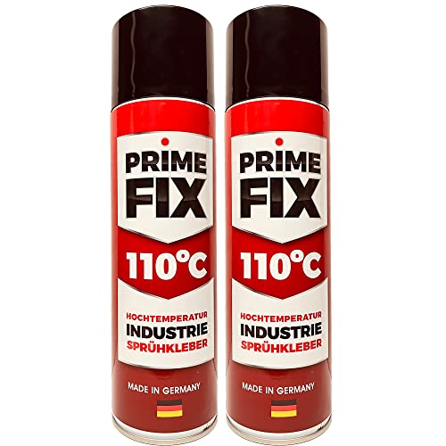 2 x Prime FIX 110° Hochtemperatur Sprühkleber - Hitzebeständiger Industriekleber - extra stark 500ml von Lederkonzept