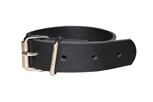 Leder Befestigungsriemen mit Rollschnalle, Fixierriemen, Lederriemen, Schnalle, Farbe:schwarz, Größe:4cm breit x 20cm lang von Lederriemen.com