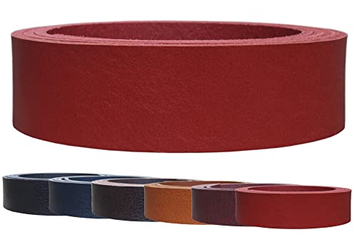 Vollrindleder Lederriemen 'New Jersey', Premium-Leder, 3,3mm dick, Soft-Leder, Farbe:rot, Breite:2.5cm breit von Lederriemen.com