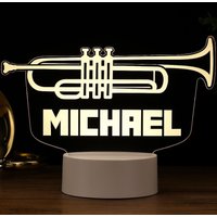 Musikinstrumente Led-Nachtlicht - Personalisierte Fernbedienung, Perfekt Für Musikzimmer, Trompeter Und Einzigartige Geschenke von Ledexpression