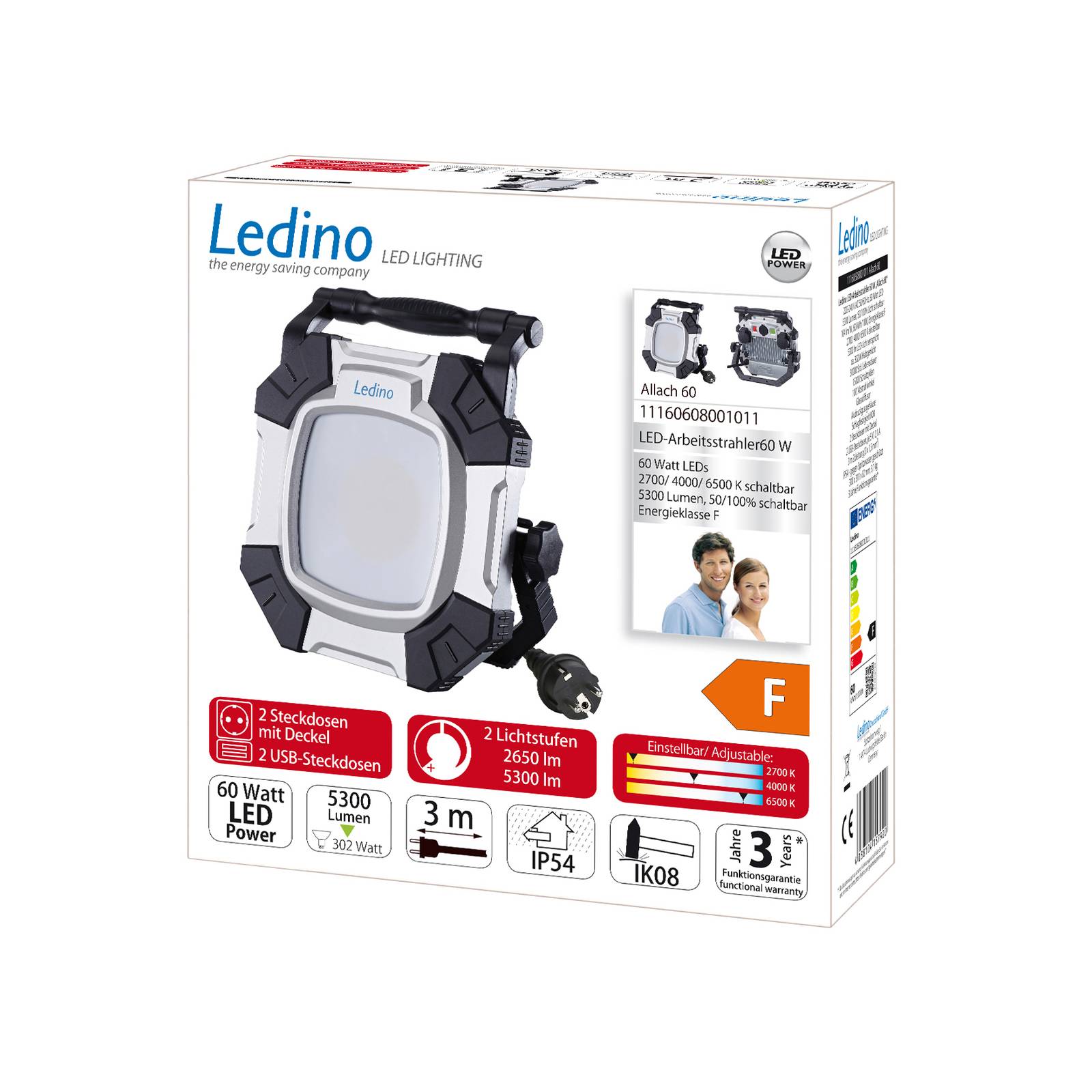 LED-Arbeitsstrahler Allach 60 CCT 2-Stufenschalter von Ledino