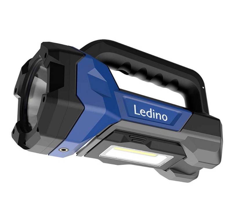 Ledino LED Arbeitsleuchte, LED-Leuchtmittel fest verbaut, LED Handleuchte Akku Taschenlampe Alu Schwarz LED H 28 cm von Ledino