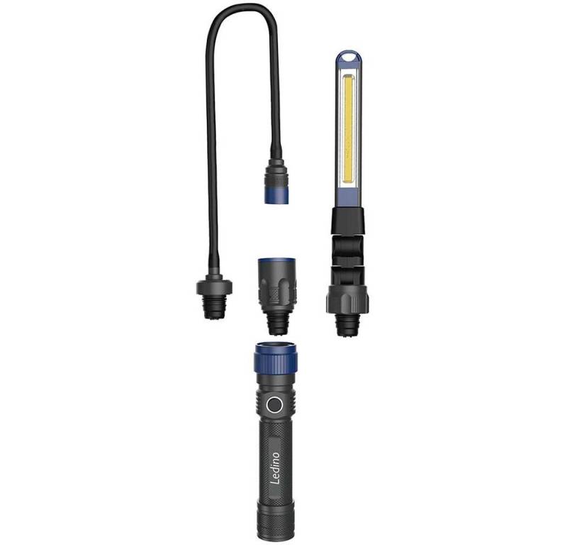 Ledino LED Arbeitsleuchte, LED-Leuchtmittel fest verbaut, LED Inspektionsleuchte Akku Handleuchte Alu Schwarz LED L 30 cm von Ledino