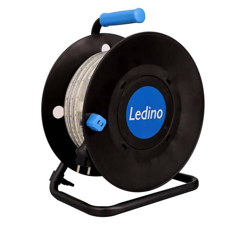 Ledino LED Dekolicht, LED-Leuchtmittel fest verbaut, Tageslichtweiß, LED Band Stripe Kabeltrommel Aluminium Weiß L 10 m von Ledino