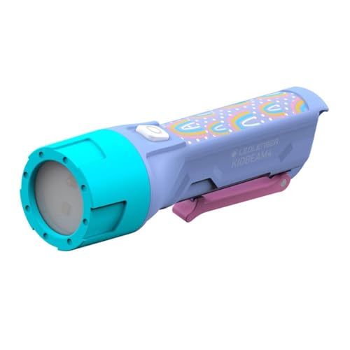 Ledlenser KIDBEAM4 Taschenlampe Kinder lila | energiesparende Batterie Led | 4 Farbmodi und Blinkfunktion | Kindertaschenlampe für Jungs | Mädchen | integrierter Clip von Ledlenser