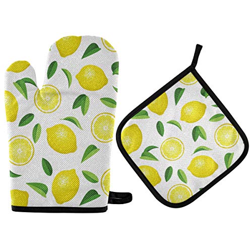 Handschuhe Und Topflappen-Set Frische Zitronen Hot Pads Kits Waschbarer Backhandschuhe Lustigen Kochhandschuhe Für Backen Kochen Dekoration Handschuhe Und Topflappen-Set Frische Zitronen Hot Pads Kits Waschbarer Backhandschuhe Lustigen Kochhandschuhe Für Backen Kochen Dekoration von Ledong Nixile Trading Co., Lt