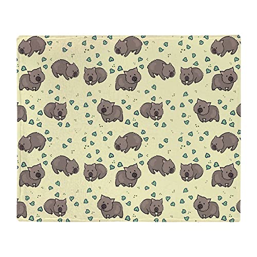 Kuscheldecke Wombat Decken Microfaser Fleecedecke Falten Beständig Sofaüberwurf Decke Für Geschenke,Reise,Sofa 60"x80" von Ledong Nixile Trading Co., Lt