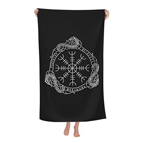 Strandtuch, Wikinger-Rune Handtuch Mikrofaser Badetuch Tragbares Reisehandtuch Für Sauna Yoga Kinder 80X130cm von Ledong Nixile Trading Co., Lt