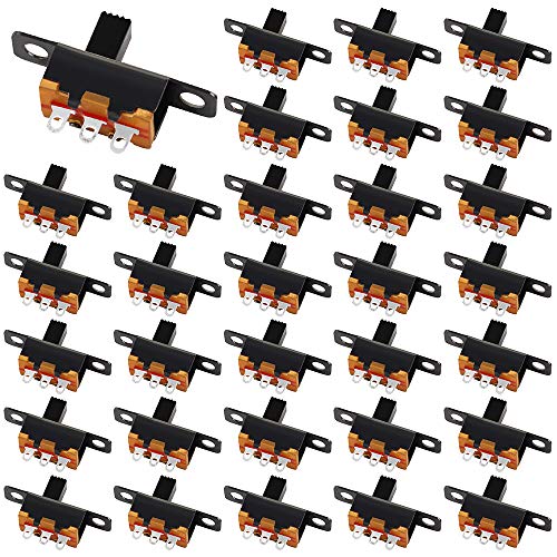 100Pcs Mini Schiebeschalter 3 IN 2 Positionen Schiebeschalter 3-poliger Schiebeschalter Einbauschalter-Set zum Schweißen von Mini-Gleitplatten, Micro Rast Kippschalter SS12F15 von Ledoo
