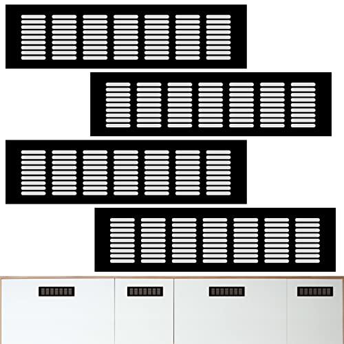 4Pcs Ventilation Gitter Aluminium Ventilation Grille Rechteckig Lüftung Gitter Alumium Lüftungsgitter für Schränke Schuhschränke 4 x interne Lüftungsabdeckungen von Ledoo