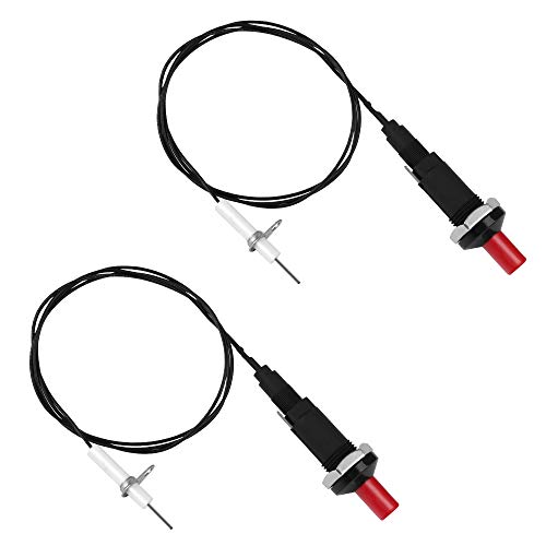 Ledoo Gas Zünder,2Pcs Piezozünder Zündnadel,Push Botton Piezo Zünder, Funkenzünder,Piezozünder Set mit Druckknopf für Gasgrill Bräter Gas Heizer von Ledoo