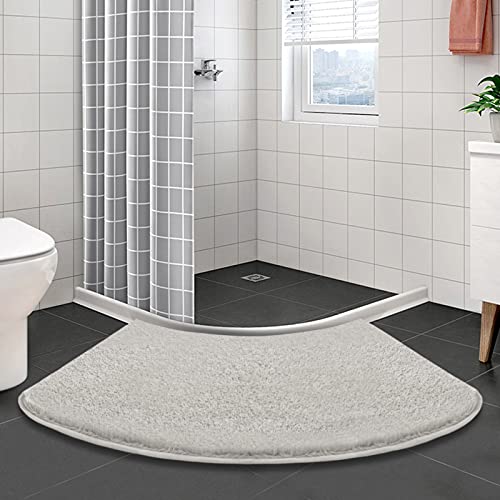 Ledph Gebogene Duschmatte rutschfest, Duschvorleger Eckdusche, Fächerförmig Badvorleger Microfaser, Badezimmerteppich Eckdusche, 45x110cm,Grau Ledph Gebogene Duschmatte rutschfest, Duschvorleger Eckdusche, Fächerförmig Badvorleger Microfaser, Badezimmerteppich Eckdusche, 45x110cm,Grau von Ledph