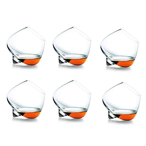 Ledph Whisky KristallgläSer, Whiskey Cognac Schwenker Glas, Wiskey RumgläSer Tumbler Shot Glass Wasser GläSer Trinkgeschirr FüR Bourbon, Scotch, Irish Wisky, Rum, Tequila, Cocktail, Wodka, Gin,6pcs von Ledph