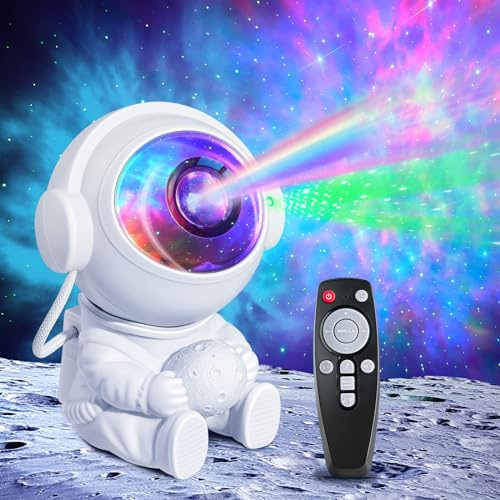 Astronaut Sternenhimmel Projektor Galaxie, Nachthimmel Lichtprojektor 360° Rotation mit 9 Nebelmodi 2 Sternenmodi Fernbedienung, Perfekt Geschenk für Kinder und Erwachsene von Ledronix