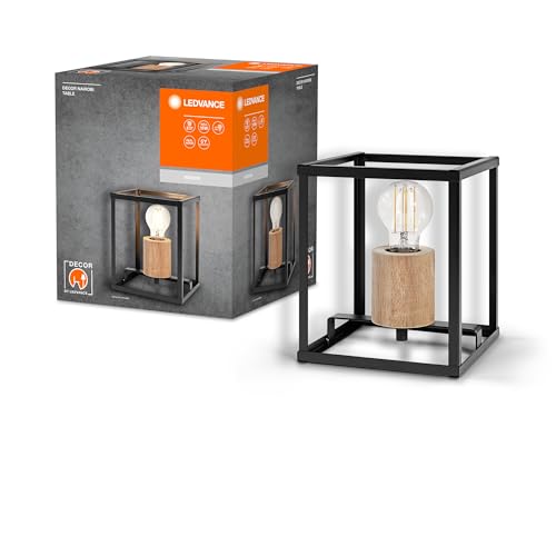 LEDVANCE DECOR Nairobi Tischleuchte, schwarz, mit E27 Sockel für den einfachen Austausch des Leuchtmittels, kann mit einfacher oder smarter Lampe bestückt werden, Schutzklasse IP20 von LEDVANCE