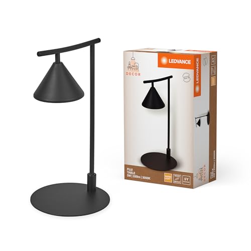 LEDVANCE DECOR Tischleuchte Fuji aus schwarzem Metall, mit 5W, bietet eine stilvolle Beleuchtungsoption für das moderne Zuhause, Leuchtmittel nicht enthalten von LEDVANCE