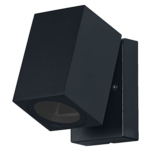 Ledvance ENDURA Classic Cube ADJ WALL Außen-Wandleuchte, schwarz, GU10-Sockel (max 35W), kann mit einfacher oder smarter Lampe bestückt werden, ausrichtbarer Leuchtenkopf, Schutzklasse IP44 von Ledvance