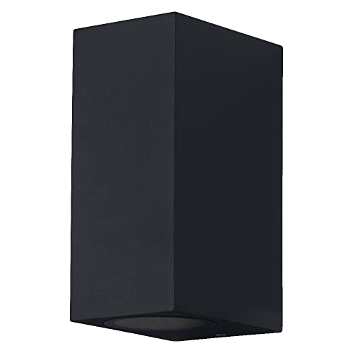 Ledvance ENDURA Classic Square Updown Außen-Wandleuchte, schwarz, GU10-Sockel (max 35W), kann mit einfacher oder smarter Lampe bestückt werden, Down oder Up/Down Leuchtenvariante, Schutzklasse IP44 von Ledvance