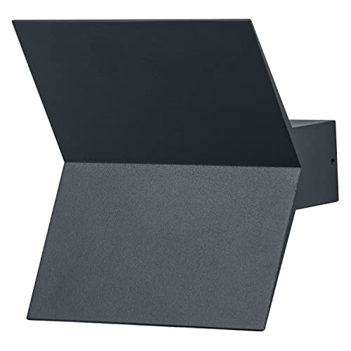 LEDVANCE ENDURA STYLE BAT 17,7cm - moderne Wandleuchte mit Aluminium-Gehäuse, LED Außenleuchte, 9,5W, 3000K warmweiß, 580 Lumen, RAL 7016 dunkelgrau, Außenlampe in Flügelform von Ledvance