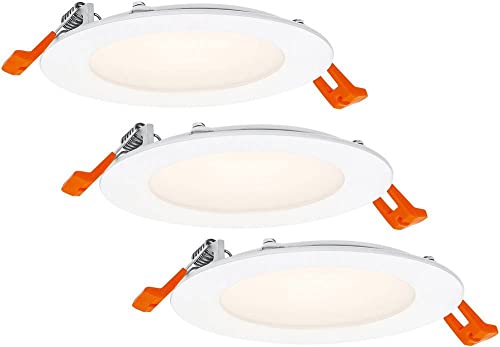 LEDVANCE Einbaustrahler Weiß, Slim Downlight mit integriertem Treiber, LED Spotleuchte, Lichtfarbe warmweiß (3000K), 8W, 120mm, IP20, 3er-Pack von LEDVANCE