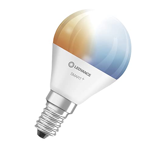 LEDVANCE Intelligente LED-Lampe mit WiFi-Technologie, E14-Fassung, dimmbar, dimmbare Lichtfarbe (2700—6500 K), 40 W Ersatz, SMART+ WiFi Mini abstimmbare Glühbirne weiß, 3 Stück von Ledvance