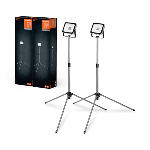 LEDVANCE LED Arbeitsleuchte für Aussenanwendungen,Worklight Value mit Tripod-Ständer und 1x 30W Strahler im Doppelpack, Tageslichtweiss (6500K), Dunkelgrau, 2er-Pack von LEDVANCE