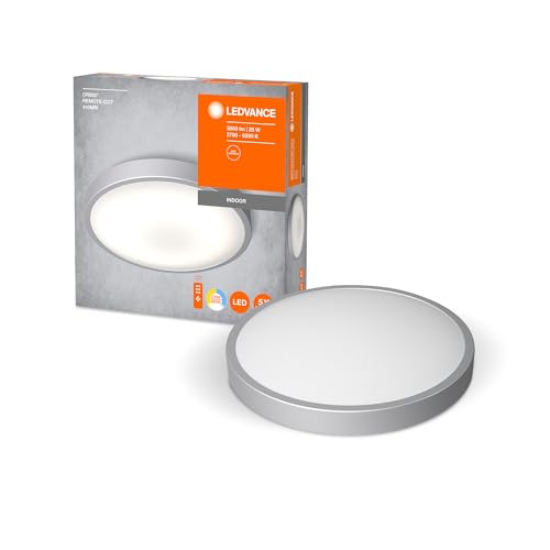 LEDVANCE LED Deckenleuchte, Metall weiß, 24W, 1400LM, 2700K-6000K, steuerbar durch Ferbedienung CCT, dimmbar, 410mm, Wandleuchte und Deckenlampe ORBIS, von LEDVANCE