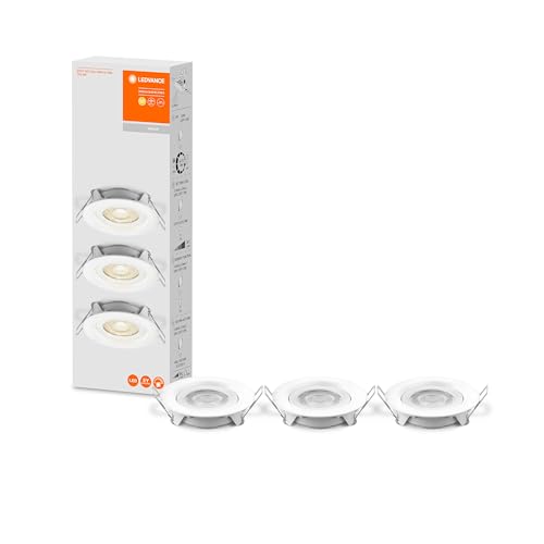 LEDVANCE LED Einbaustrahler, Leuchte für Innenanwendungen, Warmweiß, Stufenlos Dimmbar per Wandschalter, weiss, spot Set ADJ Simpe DIM von Ledvance