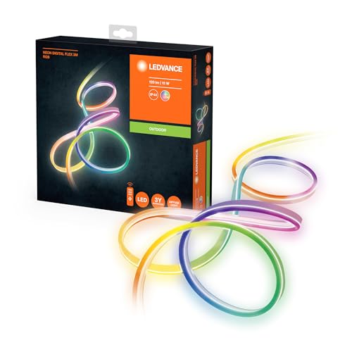 LEDVANCE LED Lichtschlauch für Innen und Außen, 3 Meter Länge, als Wohnraum- oder Gartenbeleuchtung, flexibel und biegsam, 15W, RGB-Farben per Fernbedienung änderbar, Schutzart IP65, NEON DIGITAL FLEX LEDVANCE LED Lichtschlauch für Innen und Außen, 3 Meter Länge, als Wohnraum- oder Gartenbeleuchtung, flexibel und biegsam, 15W, RGB-Farben per Fernbedienung änderbar, Schutzart IP65, NEON DIGITAL FLEX von Ledvance