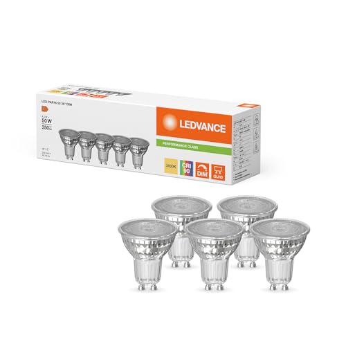 Ledvance Performance LED-Spot Reflektor GU10 PAR16 4.5W 350lm 36D - 930 Warmweiß | Höchste Farbwiedergabe - Dimmbar - Ersatz für 50W von Ledvance