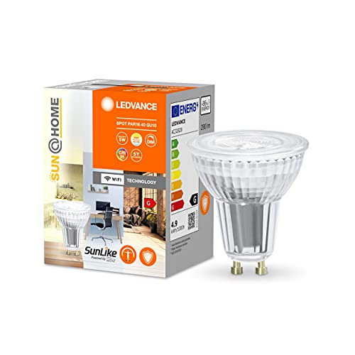 LEDVANCE LED-Reflektorlampe, Sockel: GU10, Tunable White, 2200…5000 K, 4,90 W, Ersatz für 35-W-Reflektorlampe, , SunHome Lamps, 1er-Pack von Ledvance