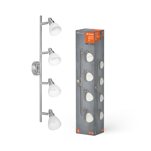 LEDVANCE LED Spotlight, 4-flammiger hochwertiger Spotstrahler aus Aluminium, geeignet für Wand und Decke Innen, austauschbare 2W G9-Leuchtmittel enthalten, Warmweiß (2700K), LED SPOT G9 4x2W von Ledvance