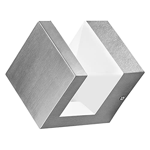 LEDVANCE LED Wand- und Deckenleuchte, Design Leuchte in Pyramidenoptik für Außen, Warmweiß (3000K), Edelstahl, 8W, ENDURA STYLE PYRAMID WALL von LEDVANCE