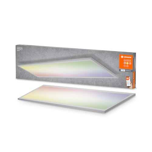 LEDVANCE Smarte LED Panel Leuchte mit WiFi Technologie für Innen, Lichtfarbe änderbar (3000K), RGB Farben änderbar, 120mm x 300mm, Kompatibel mit Google und Alexa, SMART+ PLANON PLUS MULTICOLOR von LEDVANCE